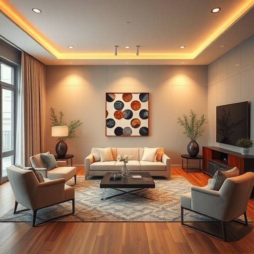 Ambiente de sala de estar elegantemente decorado